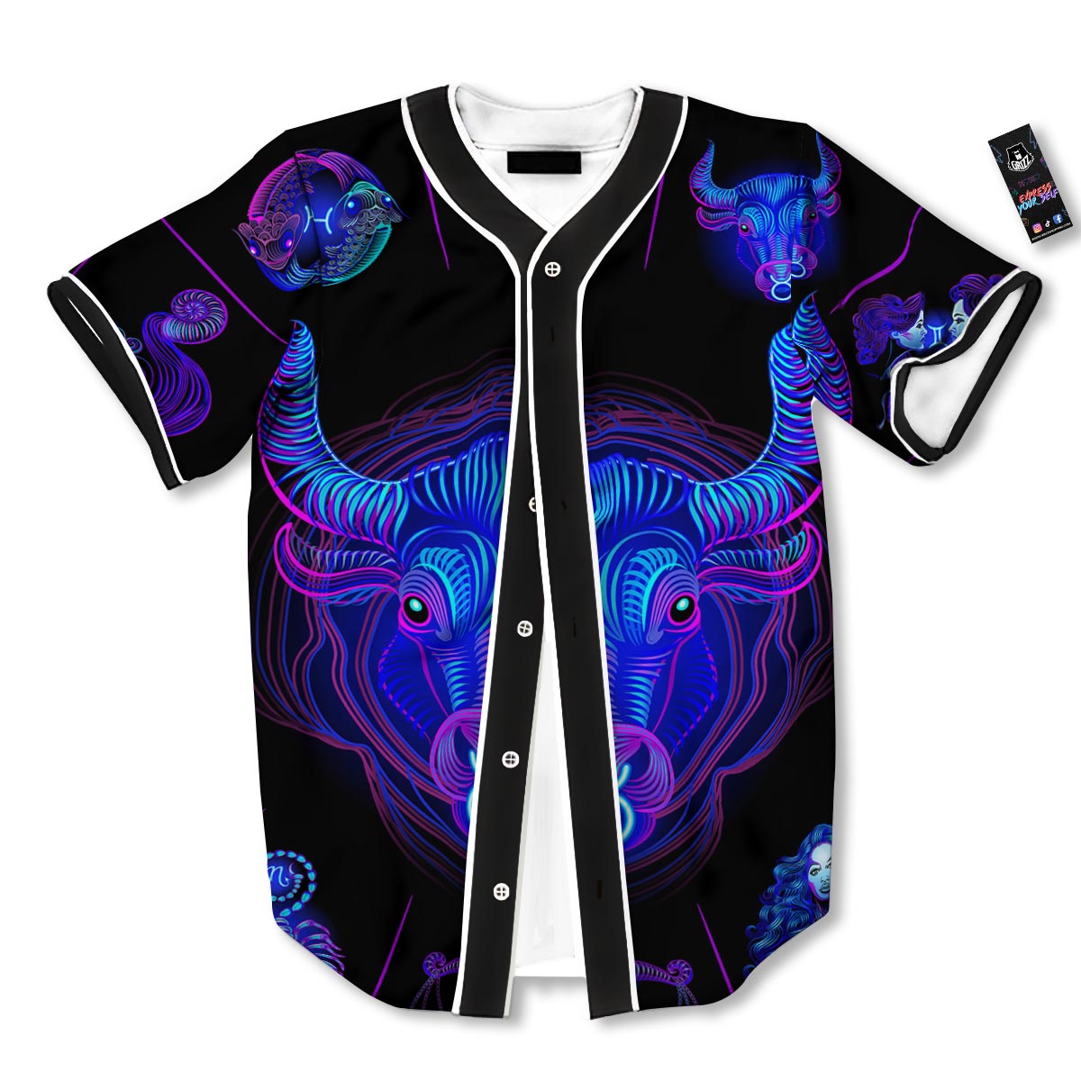 Signs Astrological And Taurus Print Baseball Jersey-grizzshop