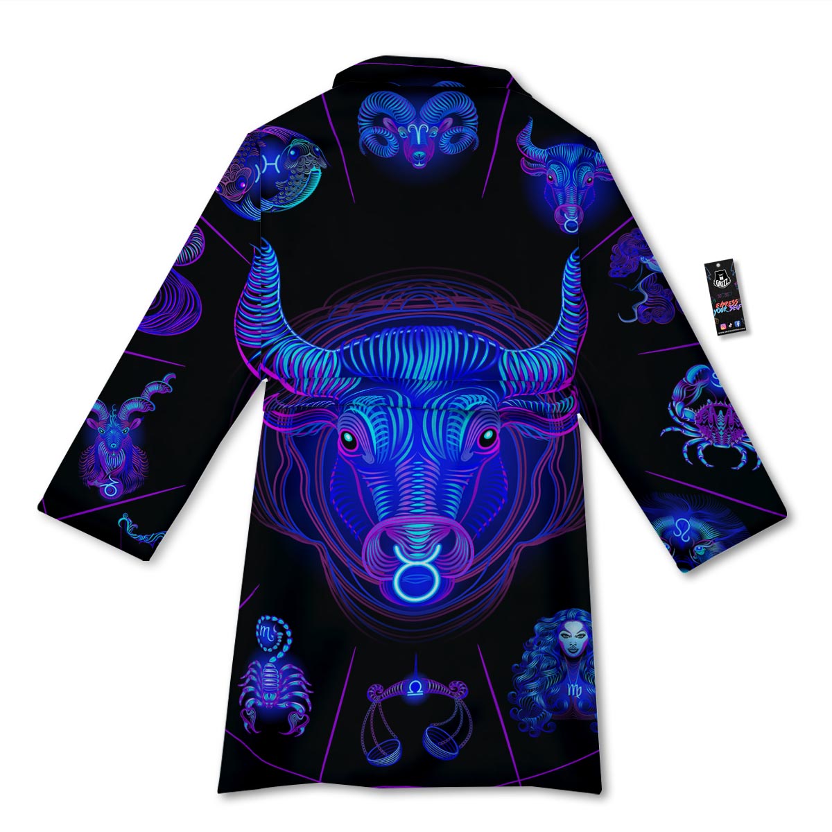 Signs Astrological And Taurus Print Bathrobe-grizzshop