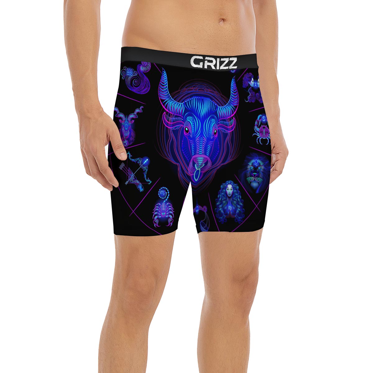 Signs Astrological And Taurus Print Boxer Briefs-grizzshop