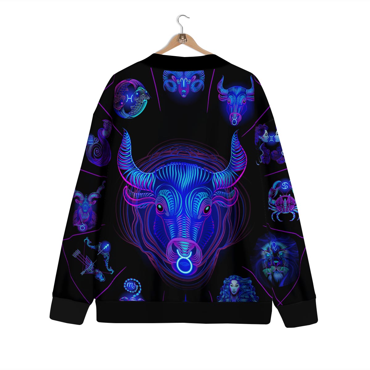Signs Astrological And Taurus Print Cardigan-grizzshop
