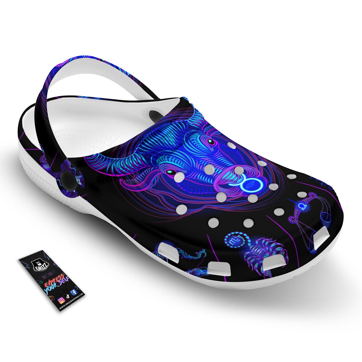 Signs Astrological And Taurus Print Clog-grizzshop