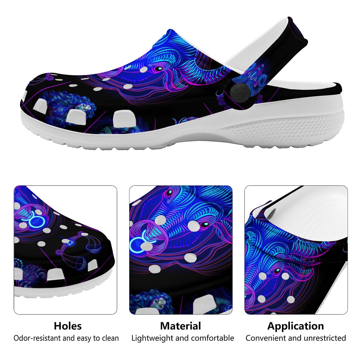 Signs Astrological And Taurus Print Clog-grizzshop