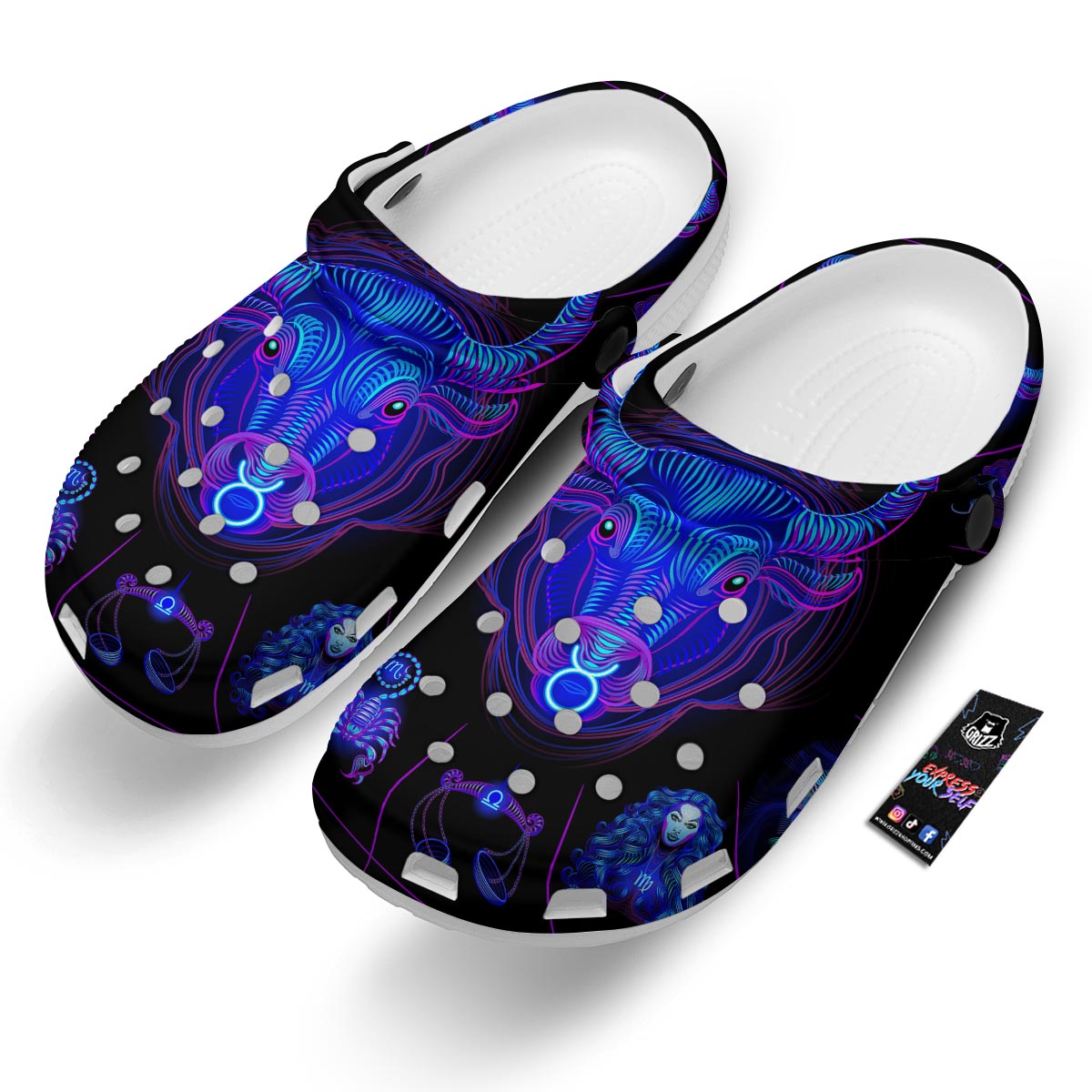 Signs Astrological And Taurus Print Clog-grizzshop
