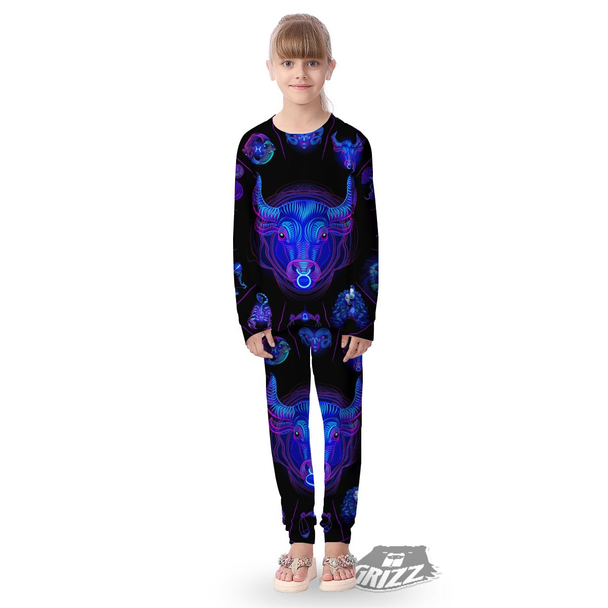 Signs Astrological And Taurus Print Kid's Pajamas-grizzshop