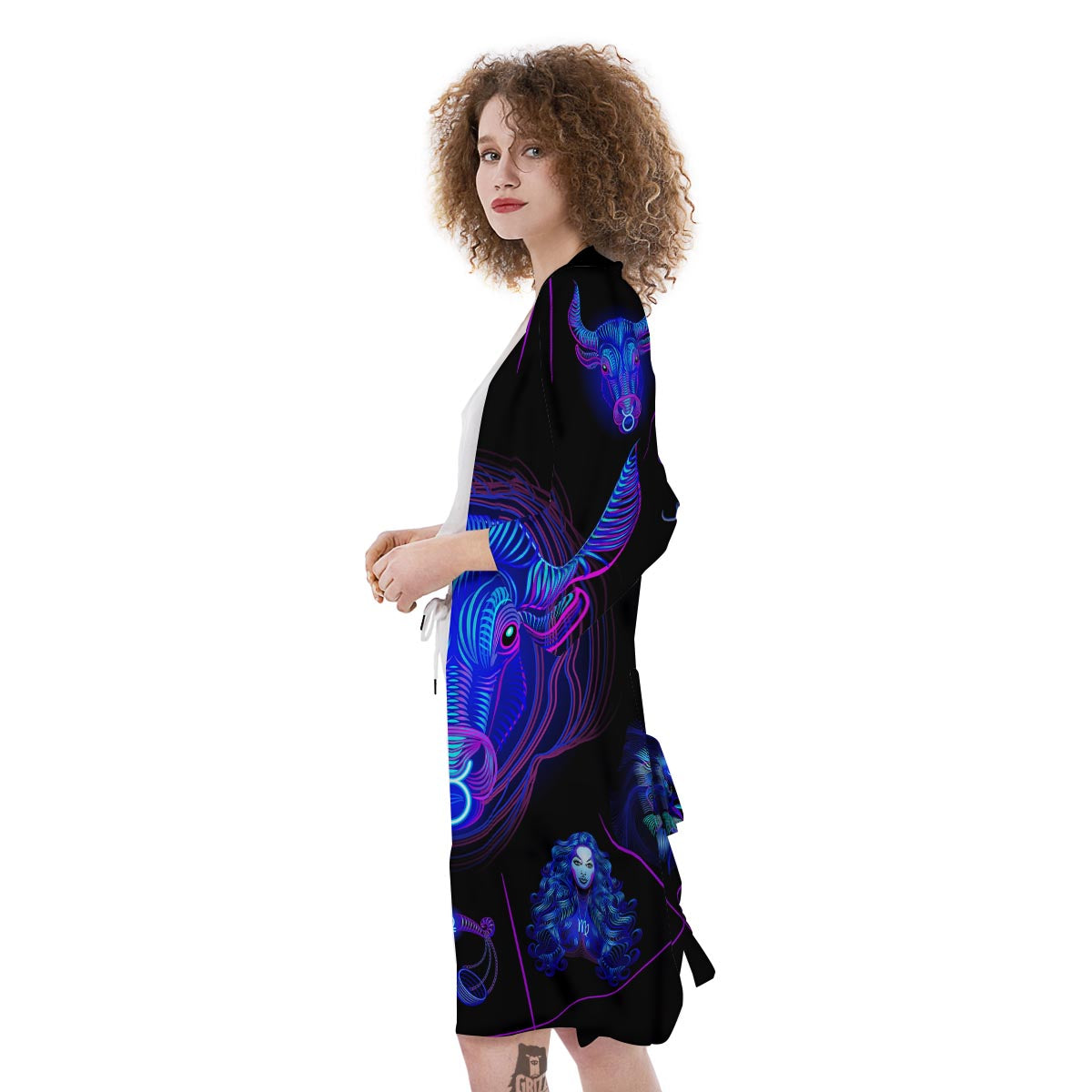 Signs Astrological And Taurus Print Kimono-grizzshop