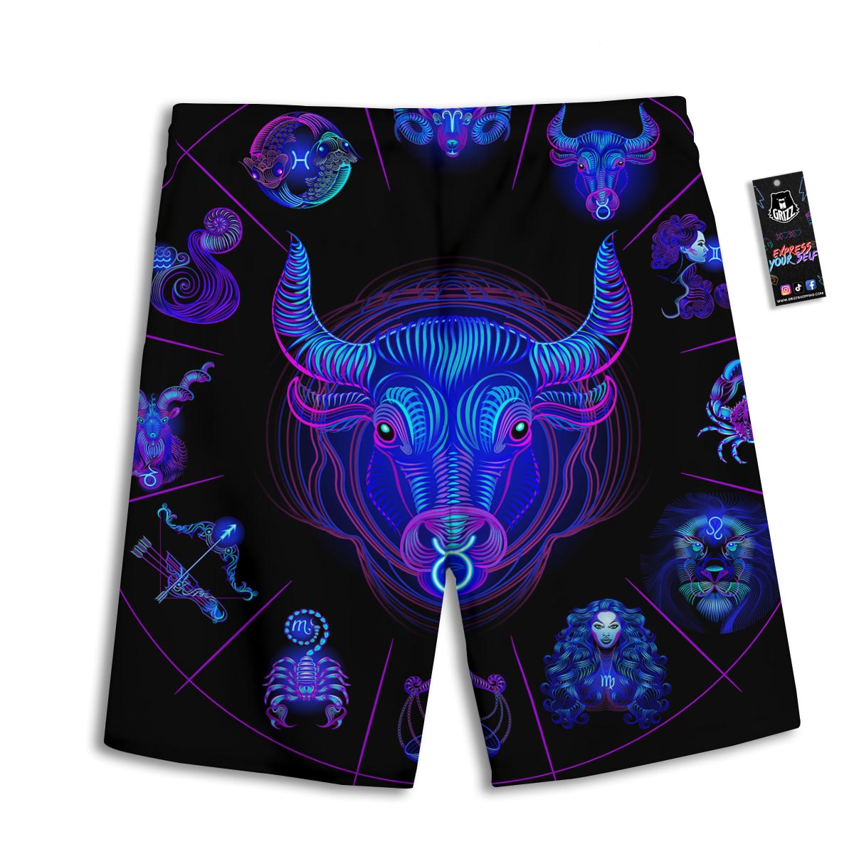 Signs Astrological And Taurus Print Men's Athletic Shorts