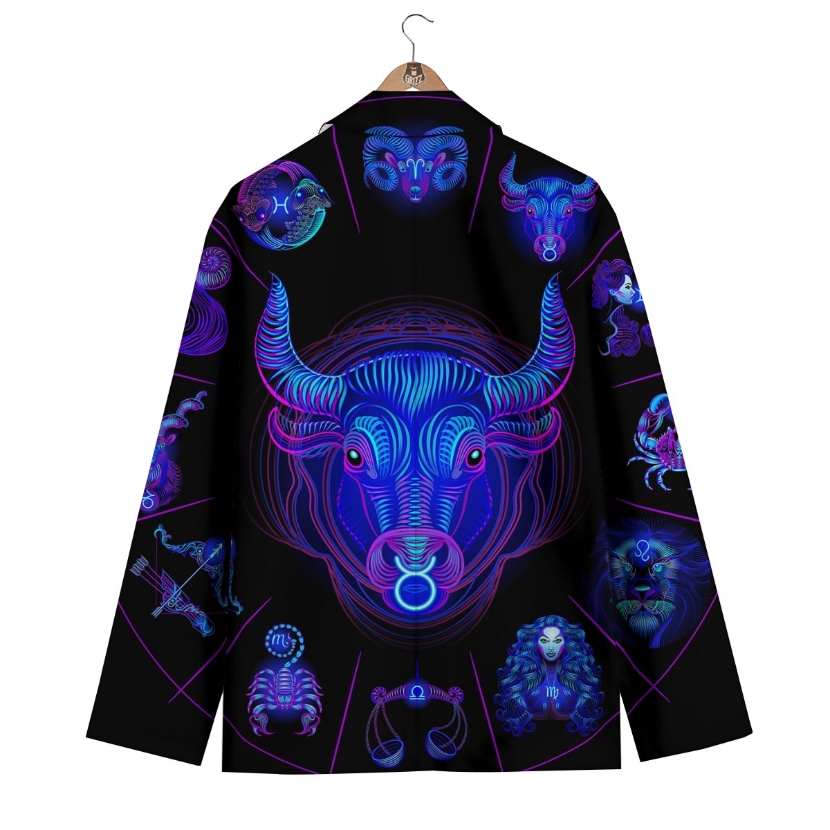 Signs Astrological And Taurus Print Men's Blazer-grizzshop