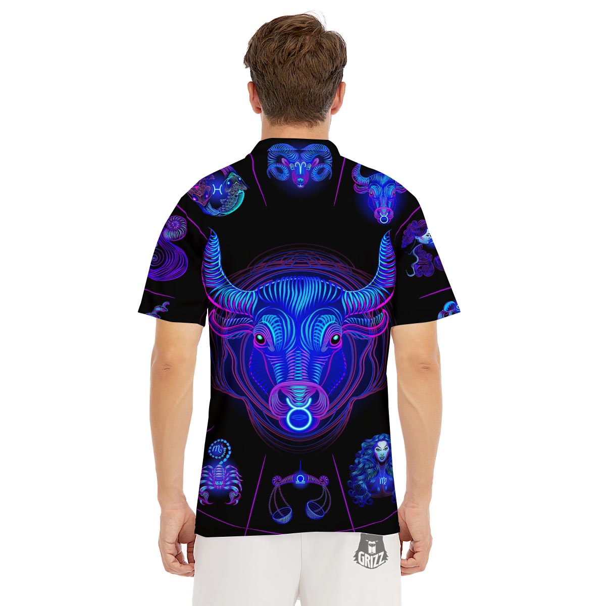 Signs Astrological And Taurus Print Men's Golf Shirts-grizzshop