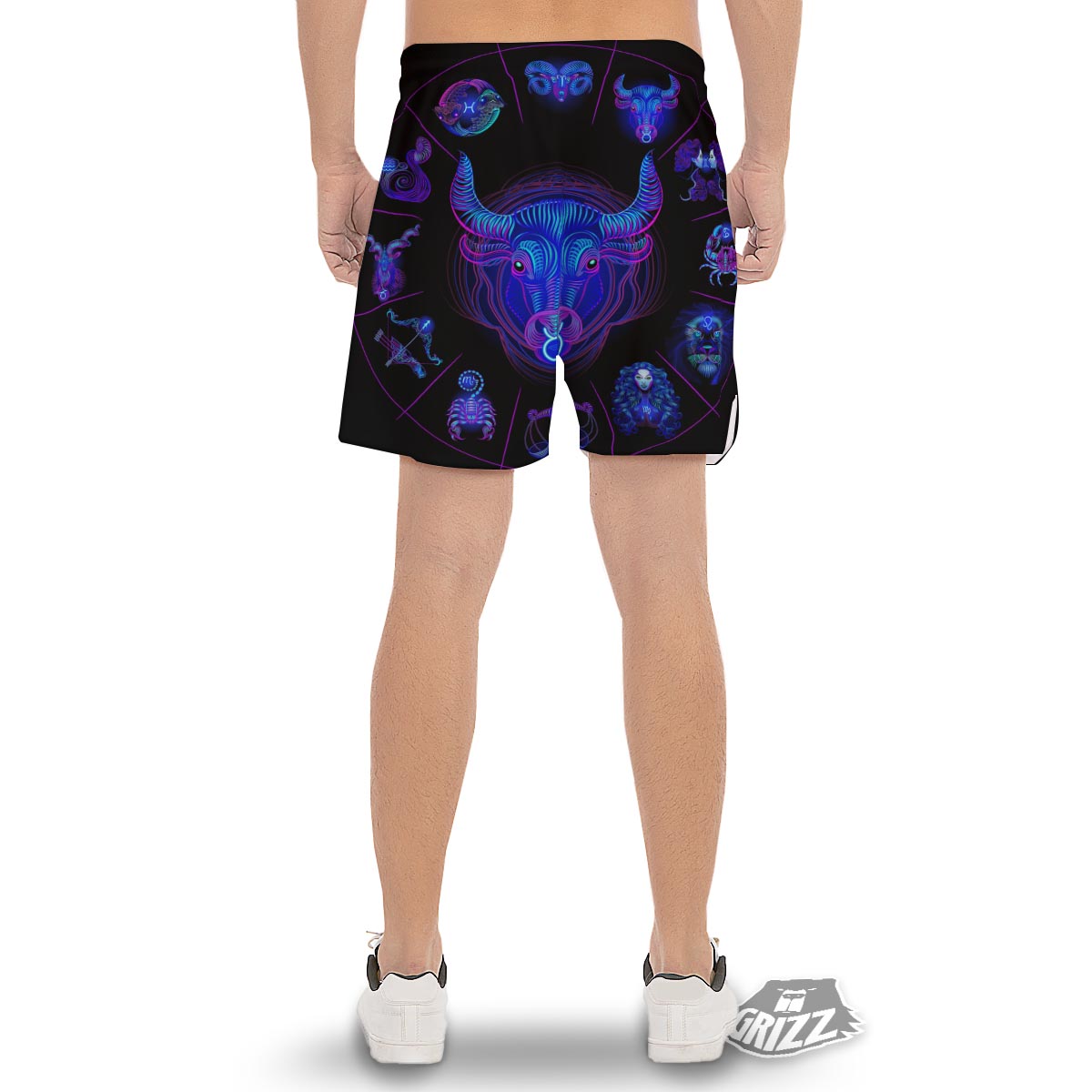 Signs Astrological And Taurus Print Men's Gym Shorts-grizzshop