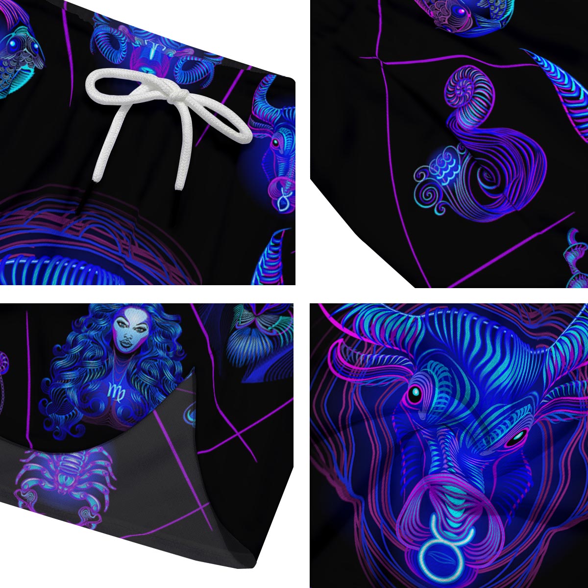 Signs Astrological And Taurus Print Men's Running Shorts-grizzshop