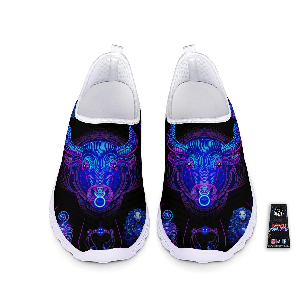 Signs Astrological And Taurus Print Nurse Shoes-grizzshop
