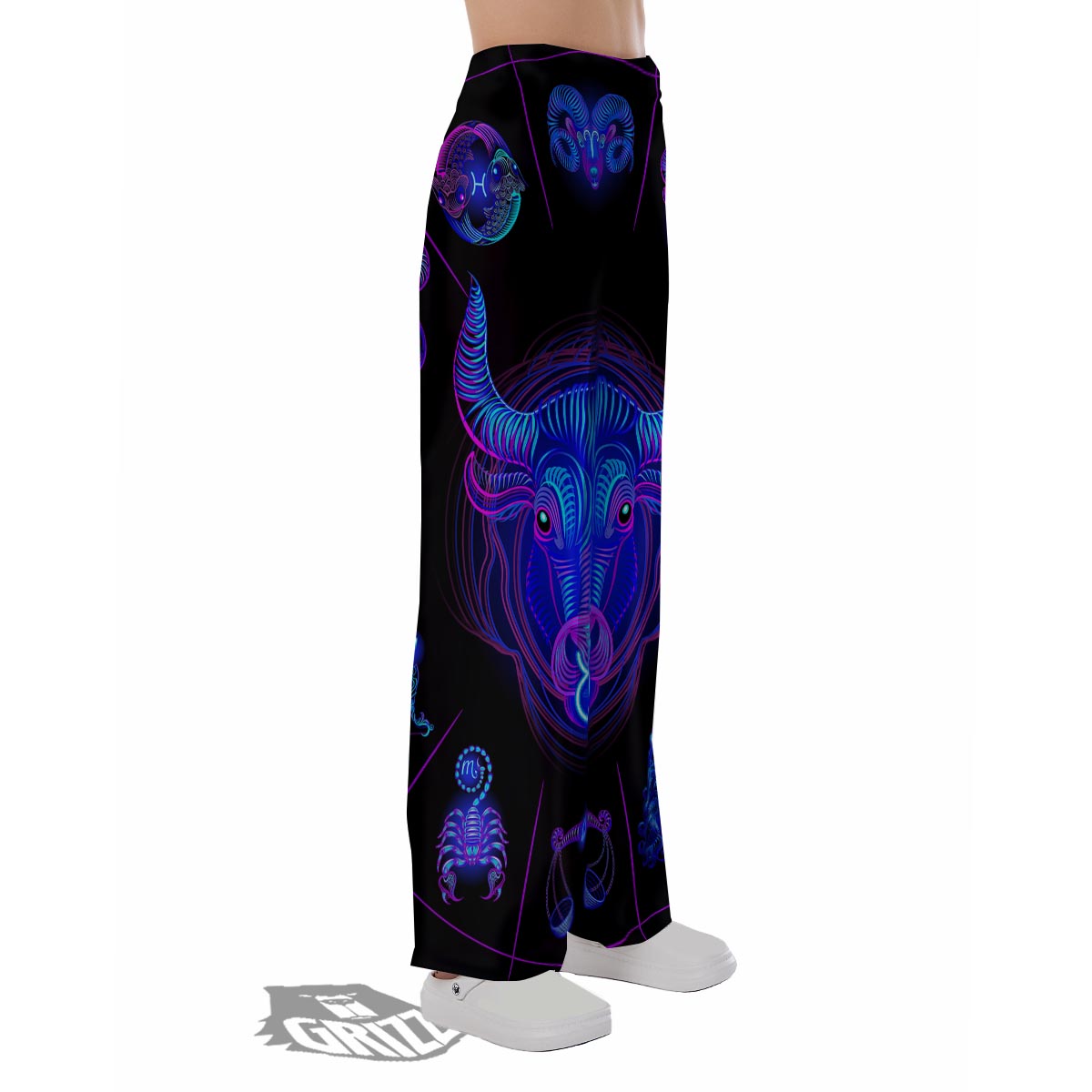 Signs Astrological And Taurus Print Pajama Pants-grizzshop