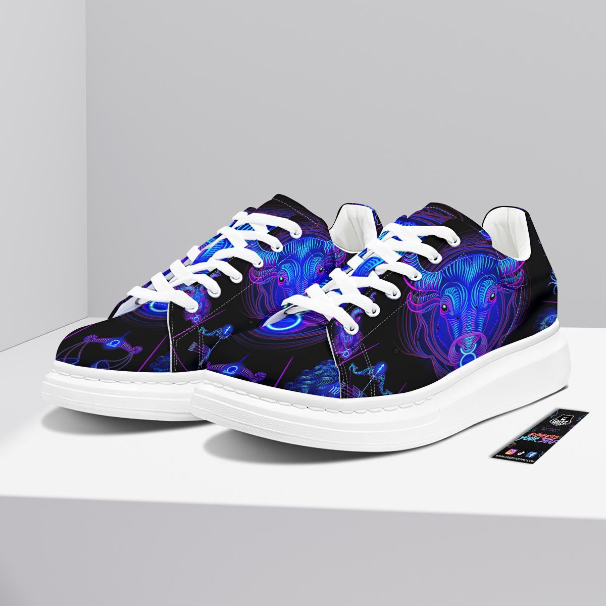 Signs Astrological And Taurus Print Platform Shoes-grizzshop