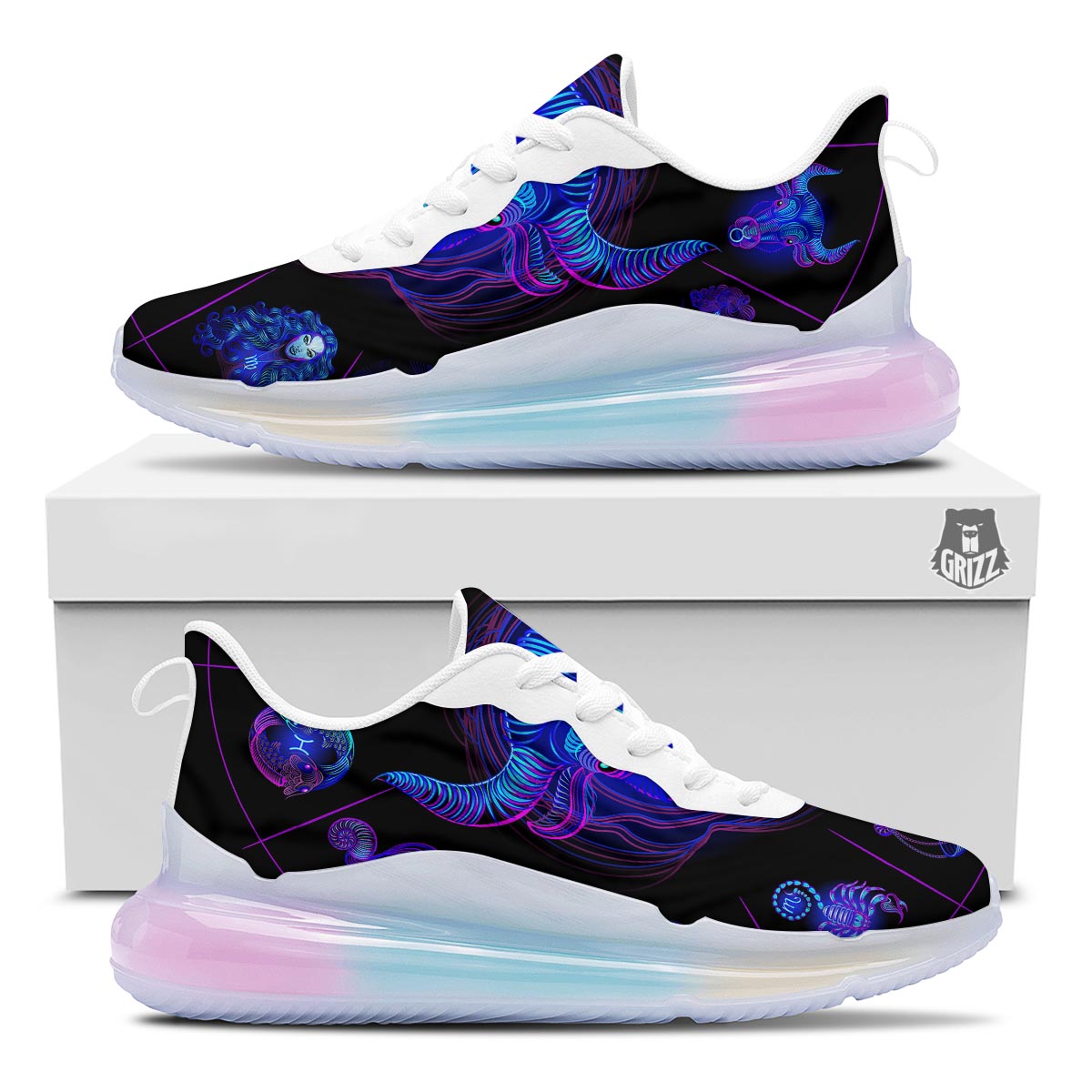 Signs Astrological And Taurus Print Running Sneakers-grizzshop