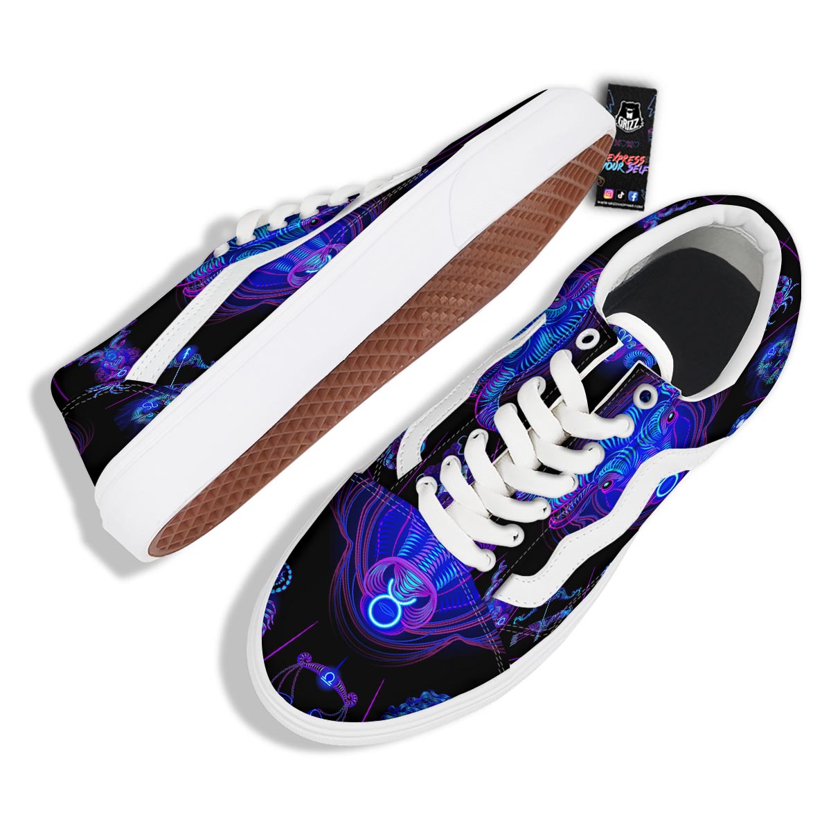 Signs Astrological And Taurus Print Skate Shoes-grizzshop