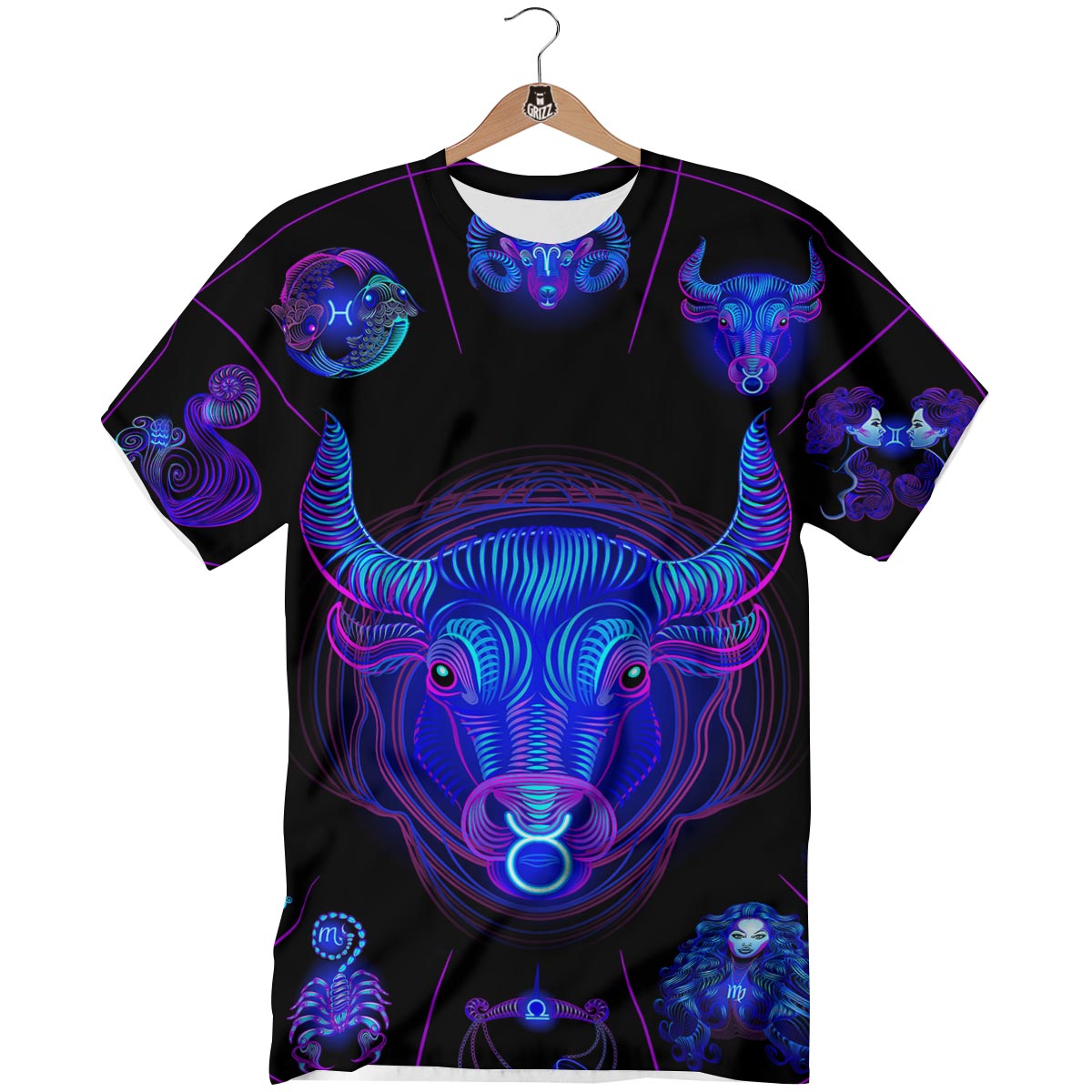 Signs Astrological And Taurus Print T-Shirt-grizzshop
