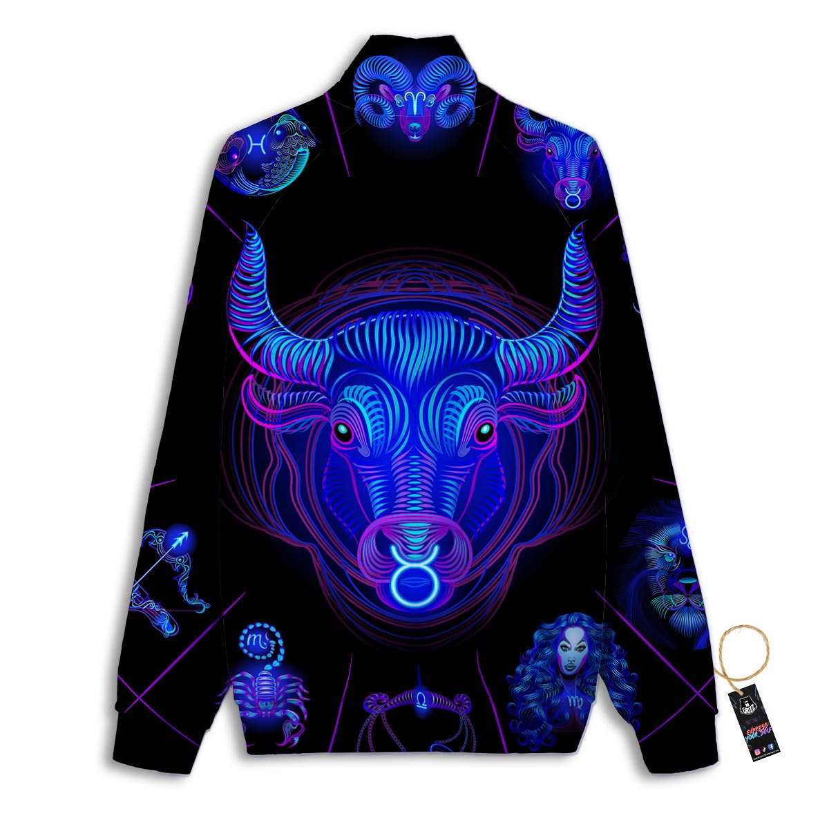 Signs Astrological And Taurus Print Track Jacket-grizzshop