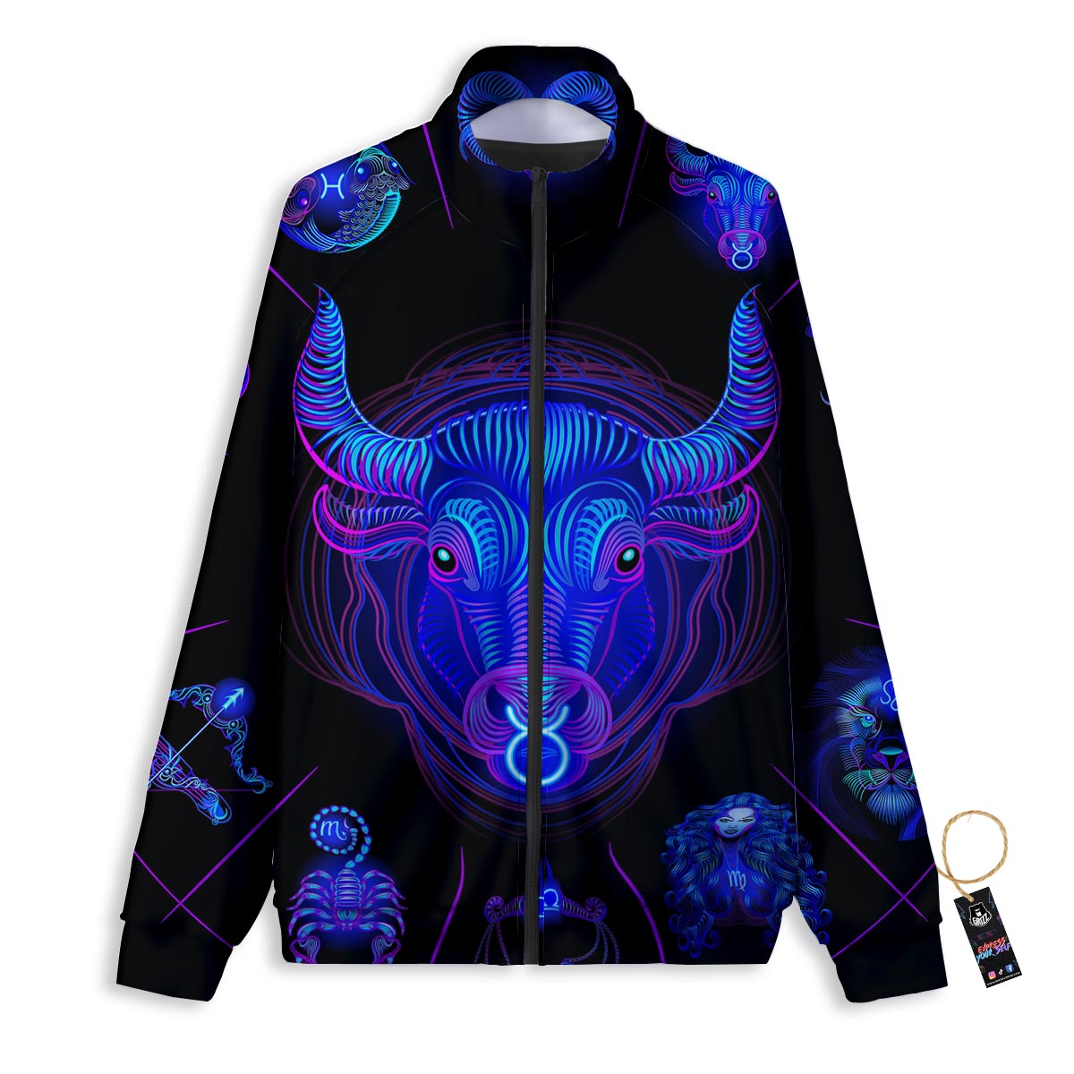 Signs Astrological And Taurus Print Track Jacket-grizzshop