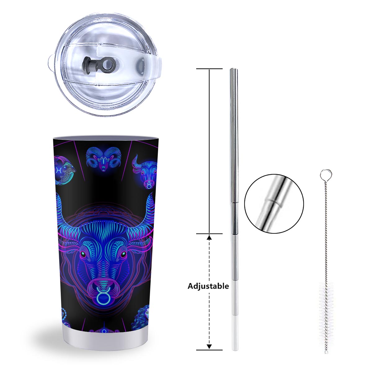 Signs Astrological And Taurus Print Tumbler-grizzshop