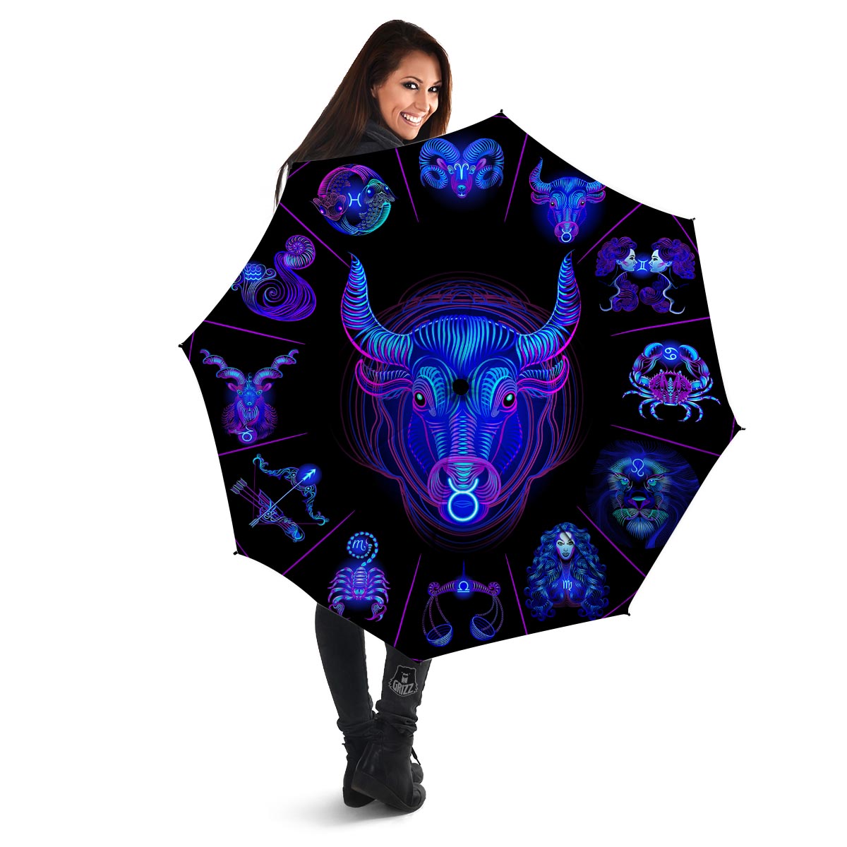 Signs Astrological And Taurus Print Umbrella-grizzshop