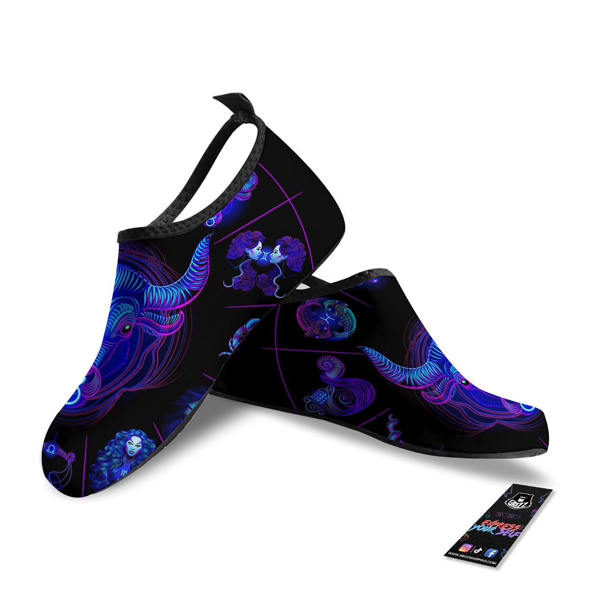 Signs Astrological And Taurus Print Water Shoes-grizzshop