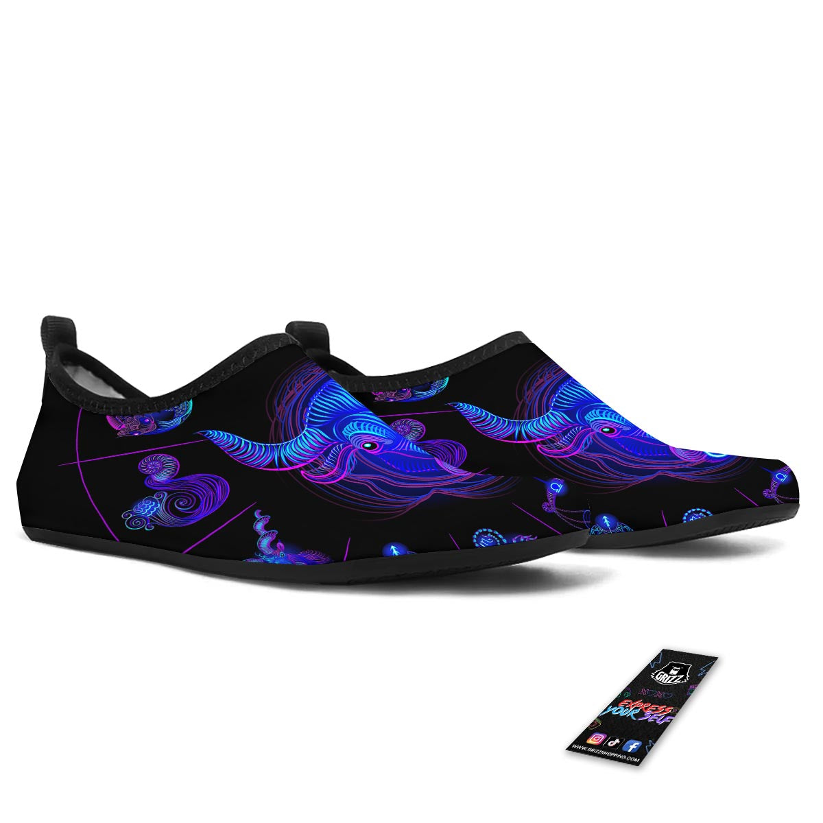 Signs Astrological And Taurus Print Water Shoes-grizzshop