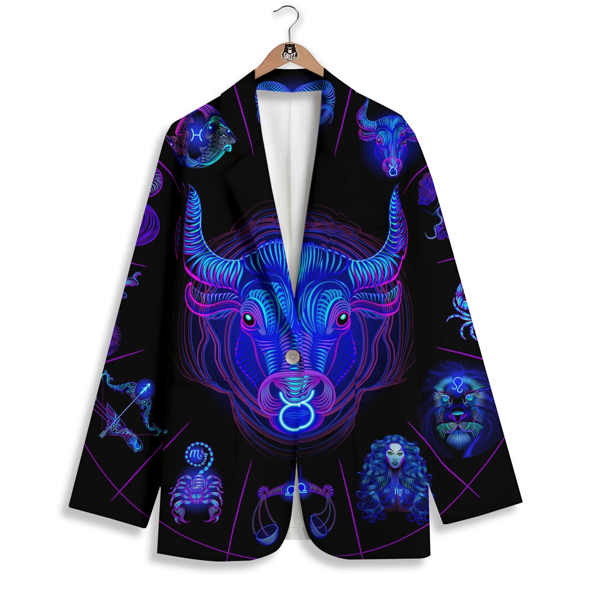 Signs Astrological And Taurus Print Women's Blazer-grizzshop