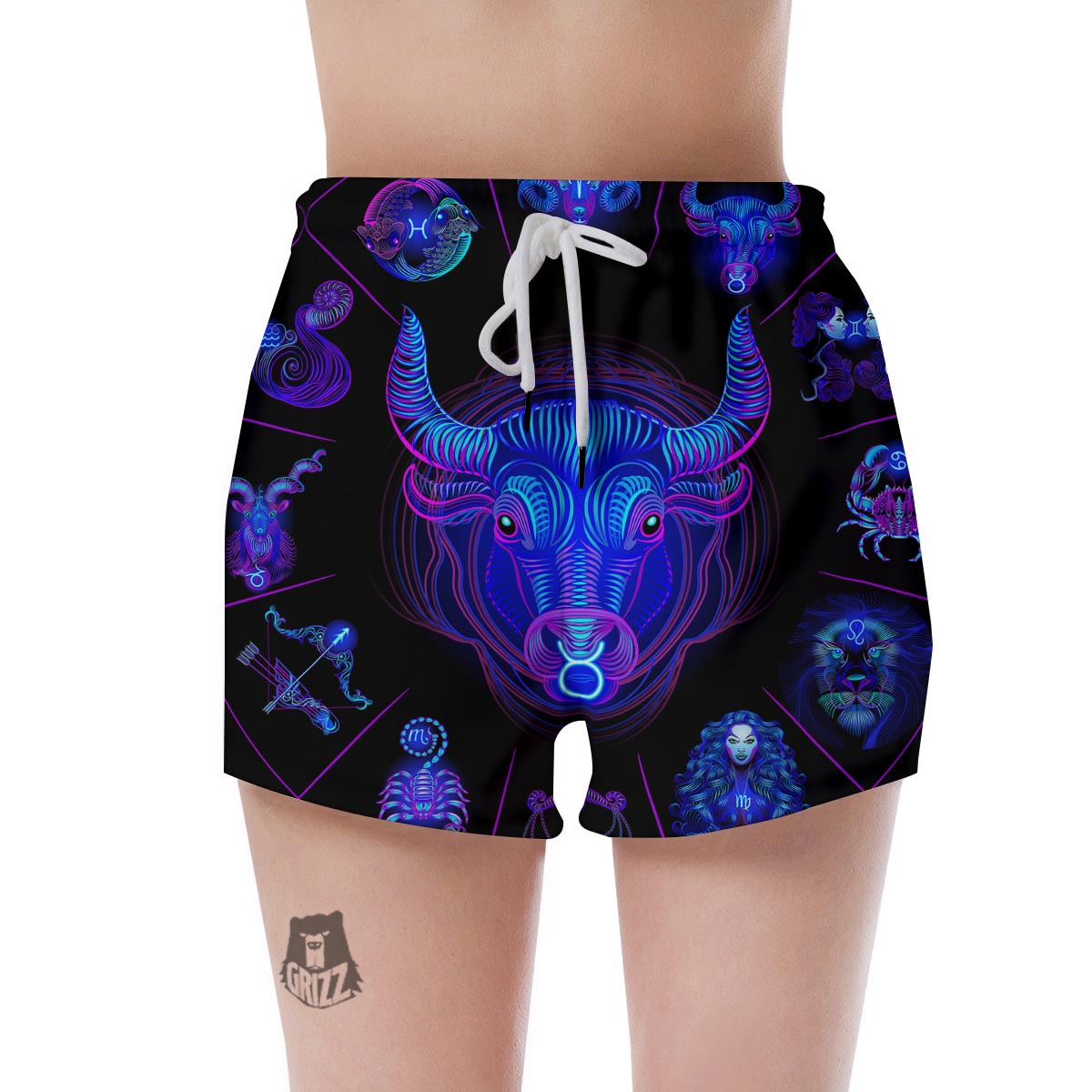 Signs Astrological And Taurus Print Women's Shorts-grizzshop