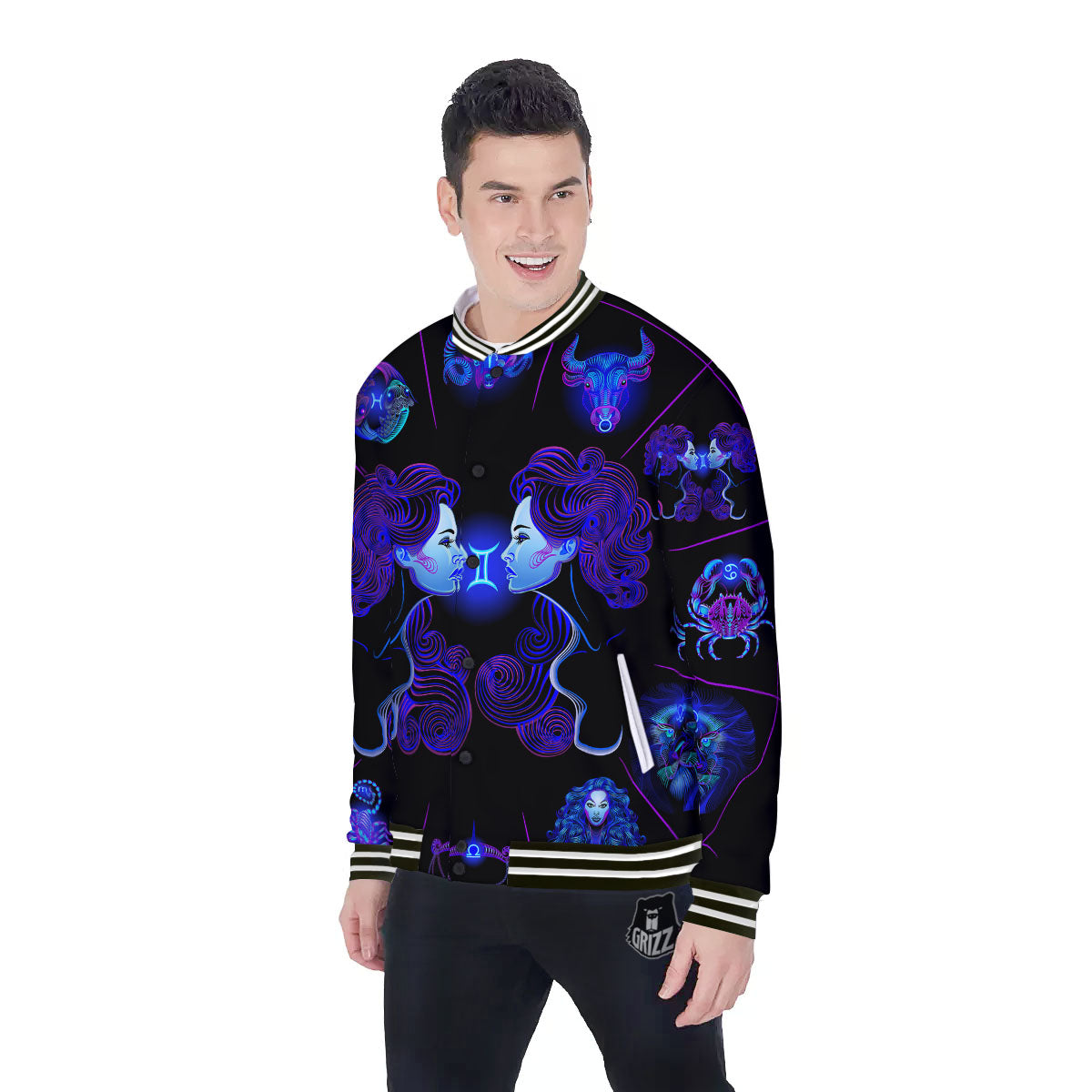 Signs Astrological And Virgo Print Baseball Jacket-grizzshop