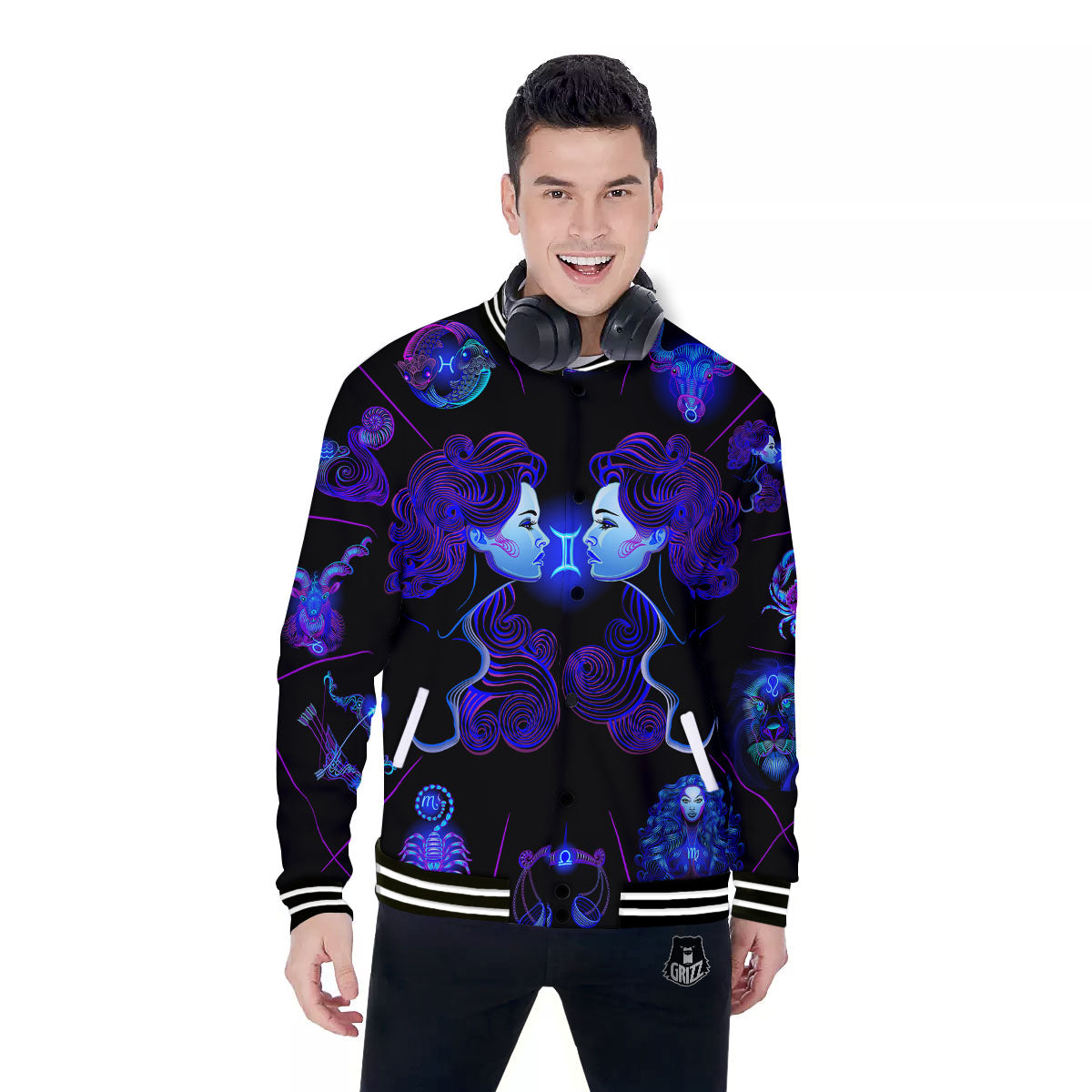Signs Astrological And Virgo Print Baseball Jacket-grizzshop