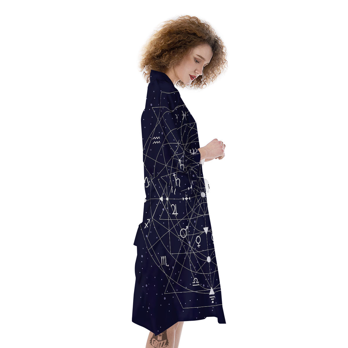 Signs Geometric Zodiac Print Kimono-grizzshop
