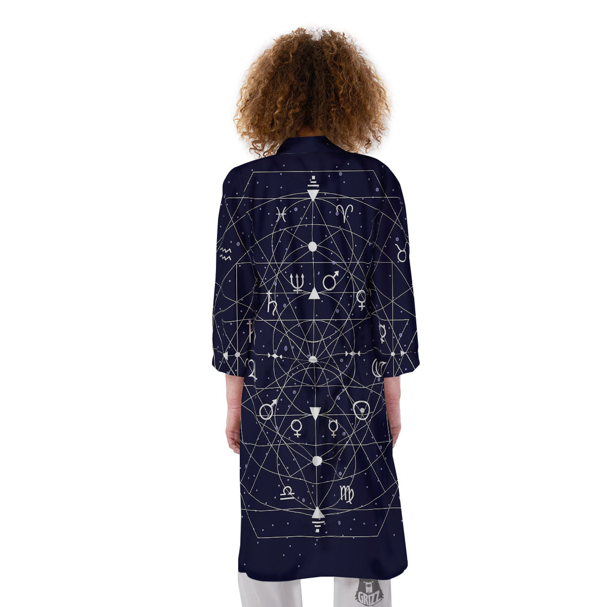 Signs Geometric Zodiac Print Kimono-grizzshop