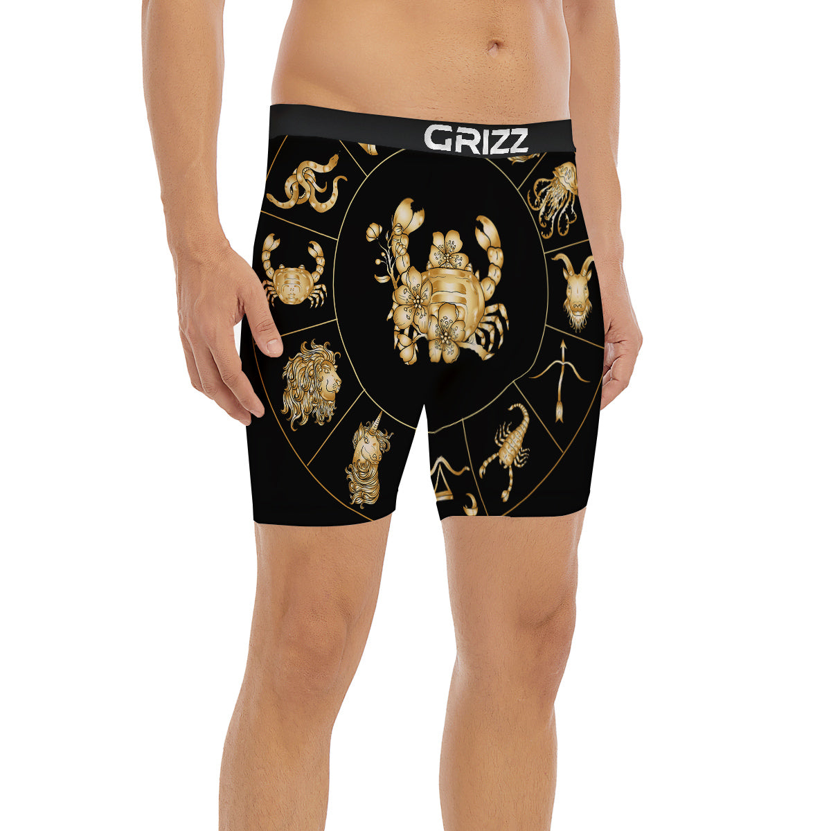 Signs Astrological And Cancer Print Boxer Briefs