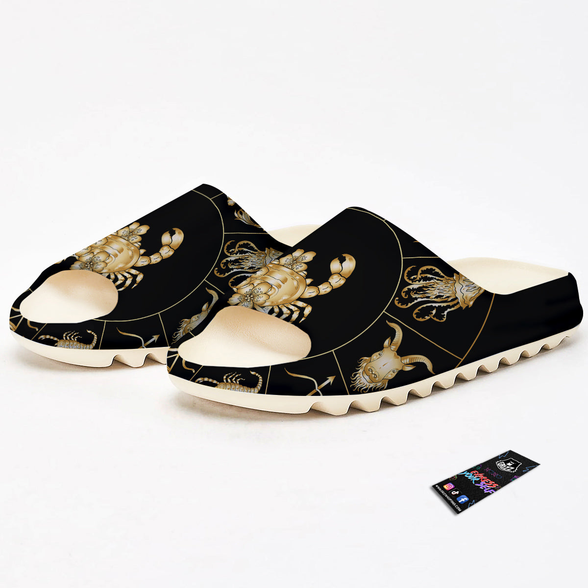 Signs Astrological And Cancer Print Sandals-grizzshop