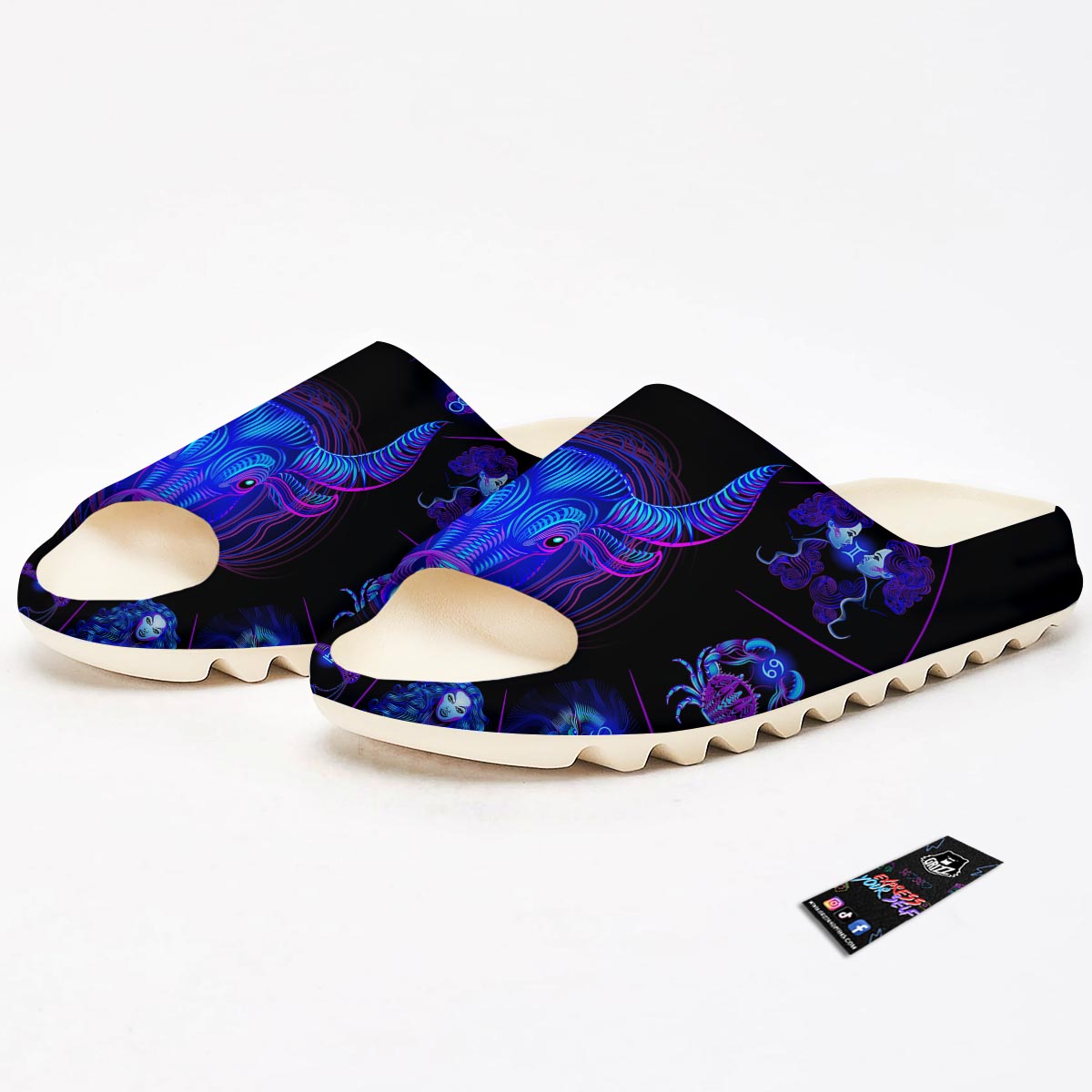 Signs Astrological And Taurus Print Sandals-grizzshop