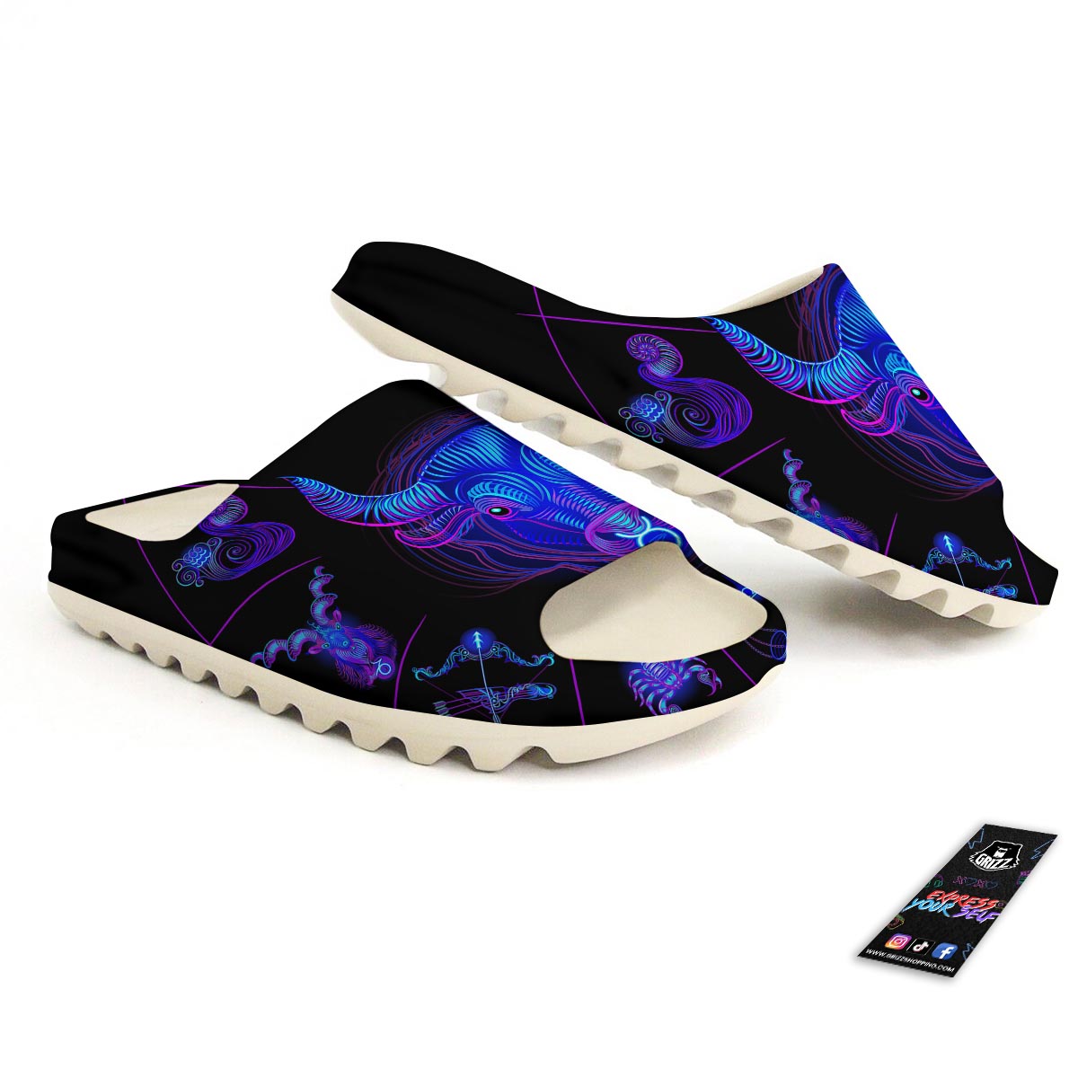 Signs Astrological And Taurus Print Sandals-grizzshop