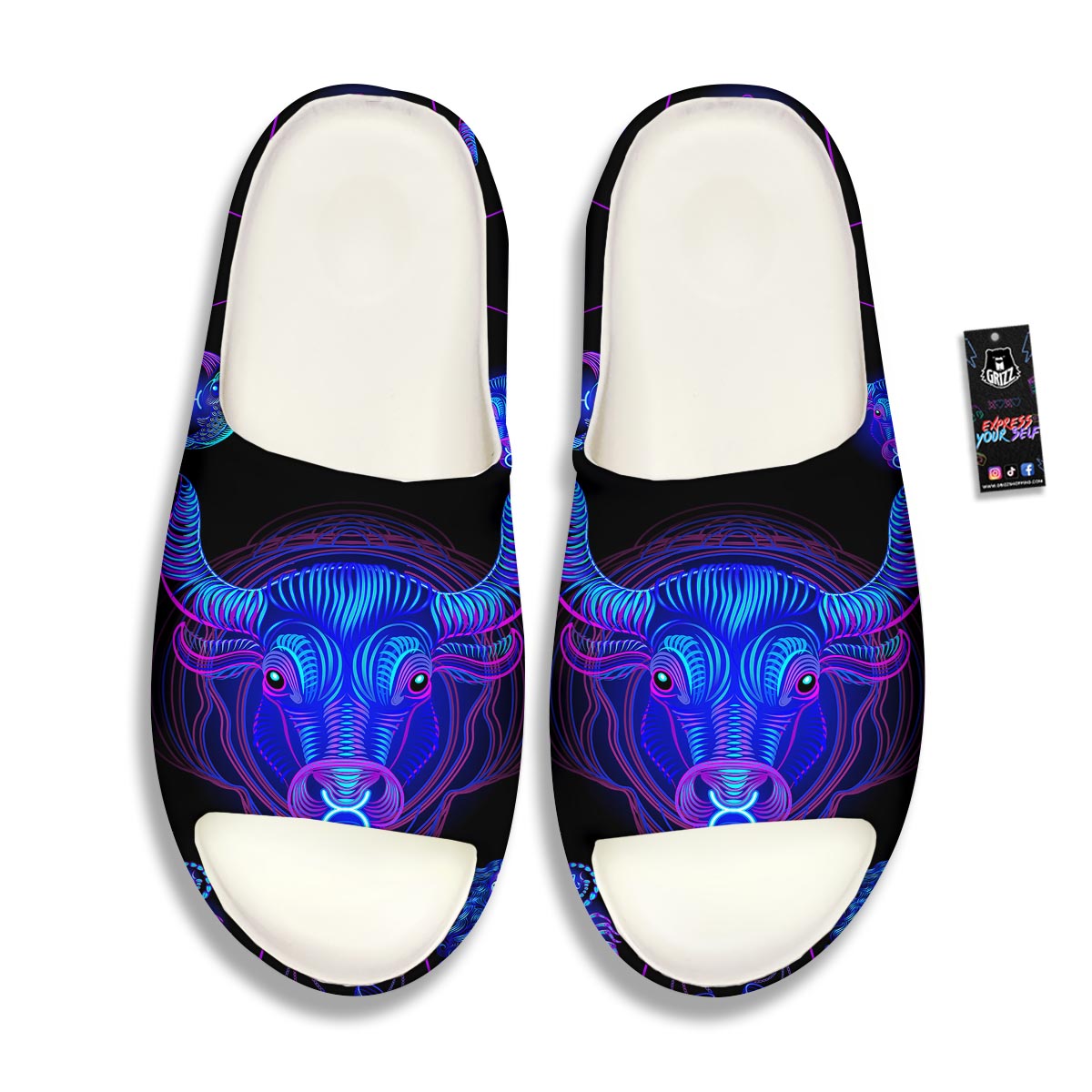 Signs Astrological And Taurus Print Sandals-grizzshop