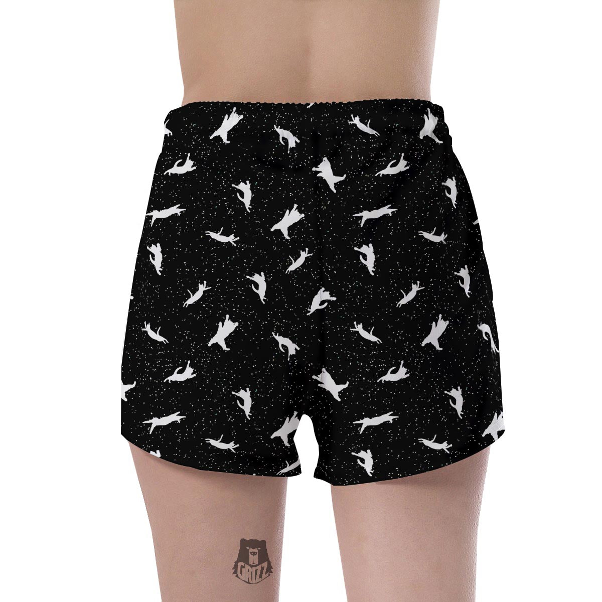 Silhouette Cat Print Women's Shorts-grizzshop