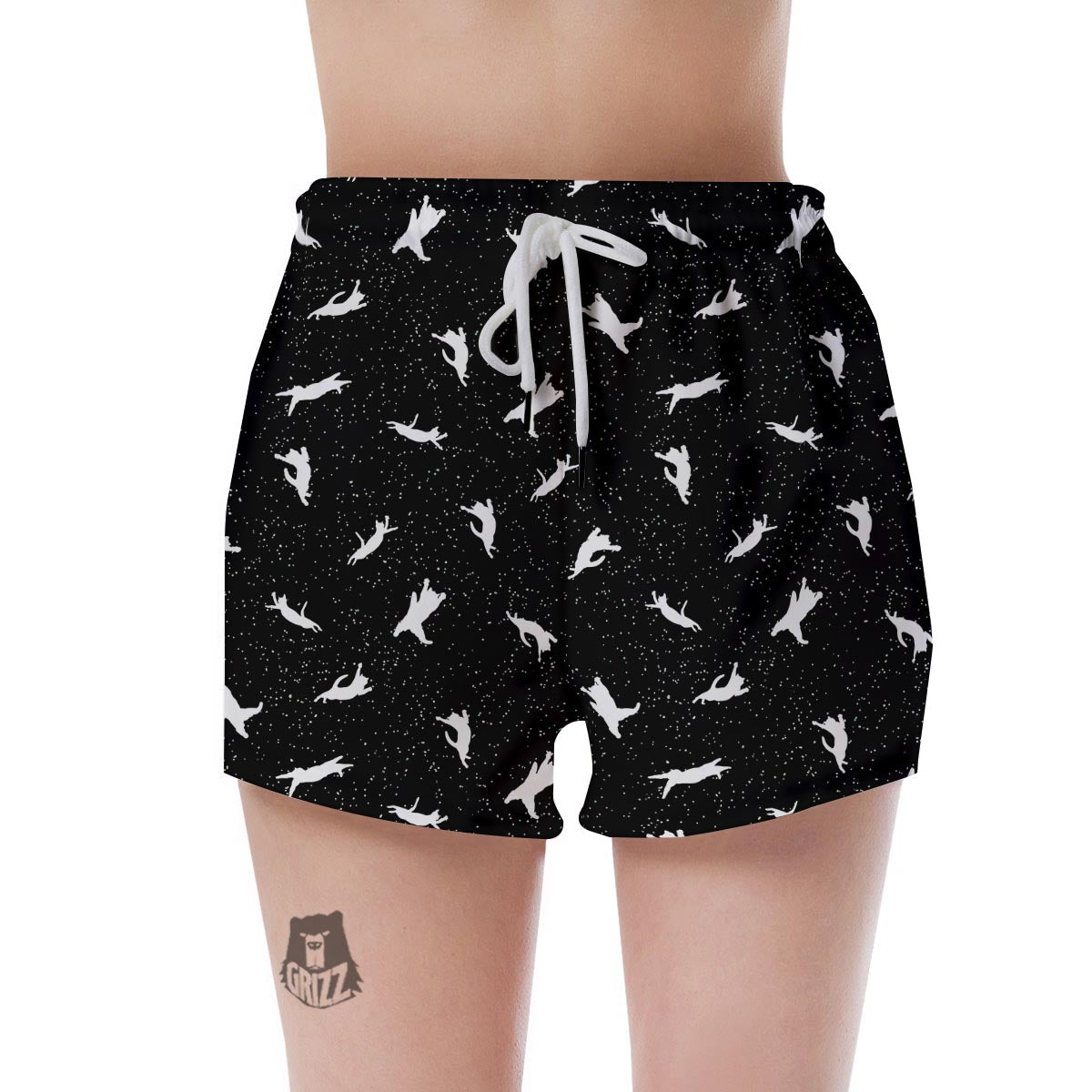 Silhouette Cat Print Women's Shorts-grizzshop