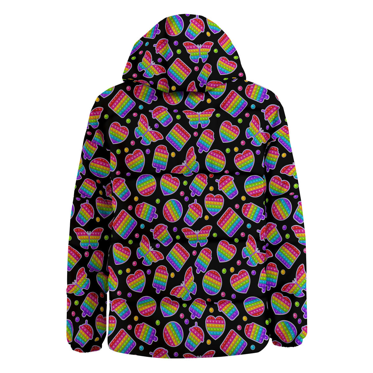 Silicone Bubbles Pop it Colorful Print Pattern Down Jacket-grizzshop