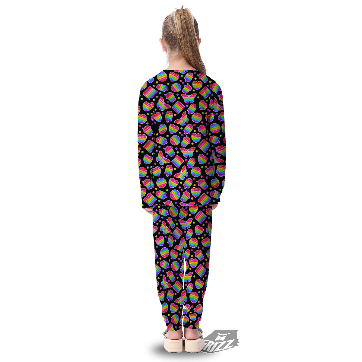 Silicone Bubbles Pop it Colorful Print Pattern Kid's Pajamas-grizzshop