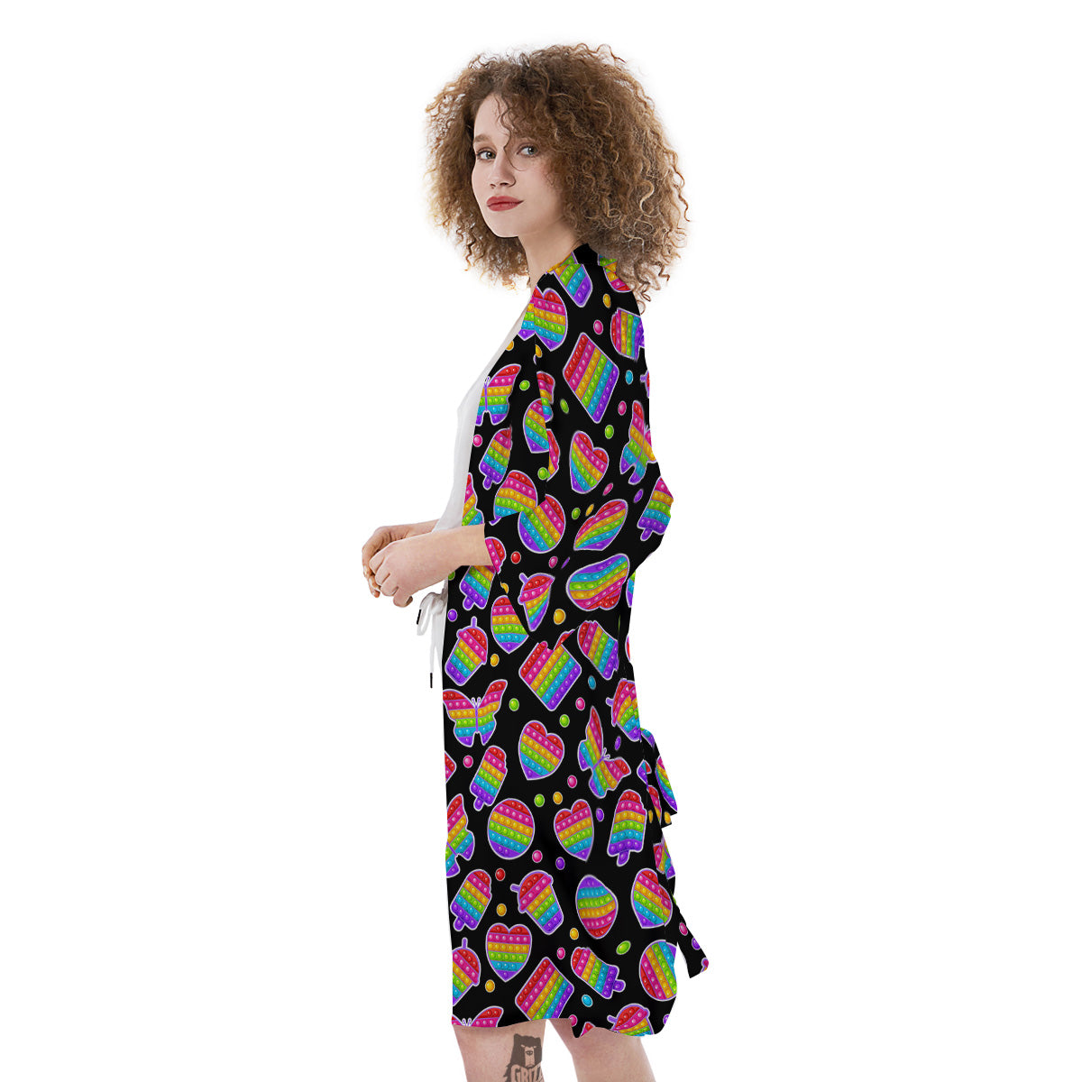 Silicone Bubbles Pop it Colorful Print Pattern Kimono-grizzshop