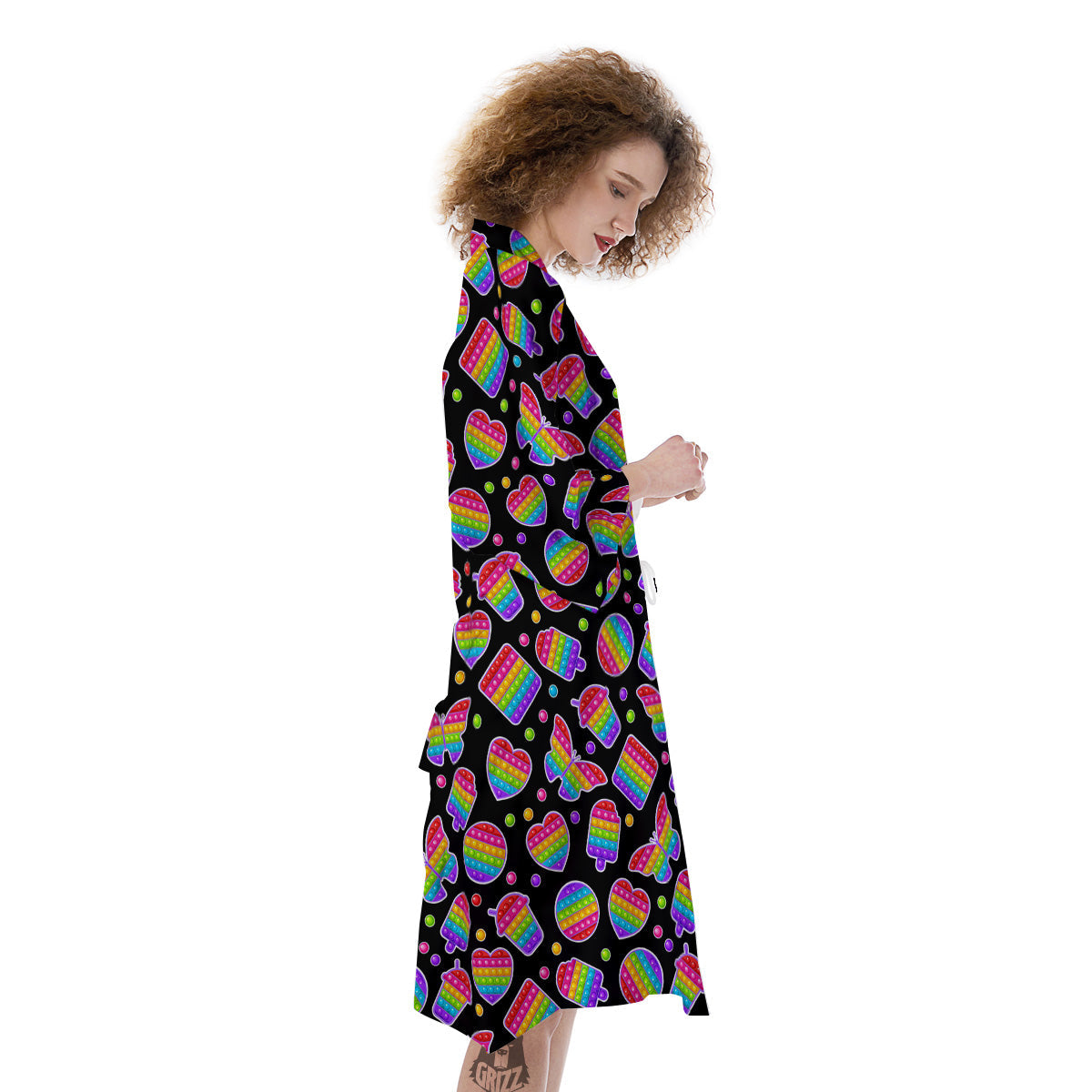 Silicone Bubbles Pop it Colorful Print Pattern Kimono-grizzshop