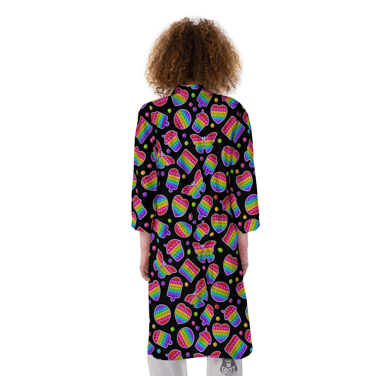 Silicone Bubbles Pop it Colorful Print Pattern Kimono-grizzshop