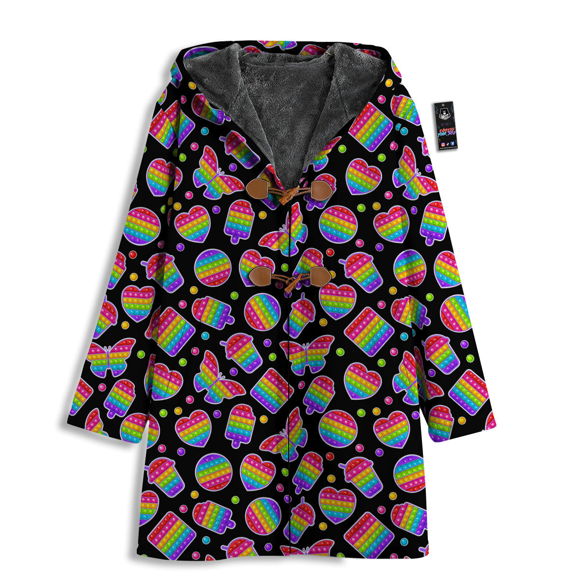 Silicone Bubbles Pop it Colorful Print Pattern Men's Windbreaker Jacket-grizzshop
