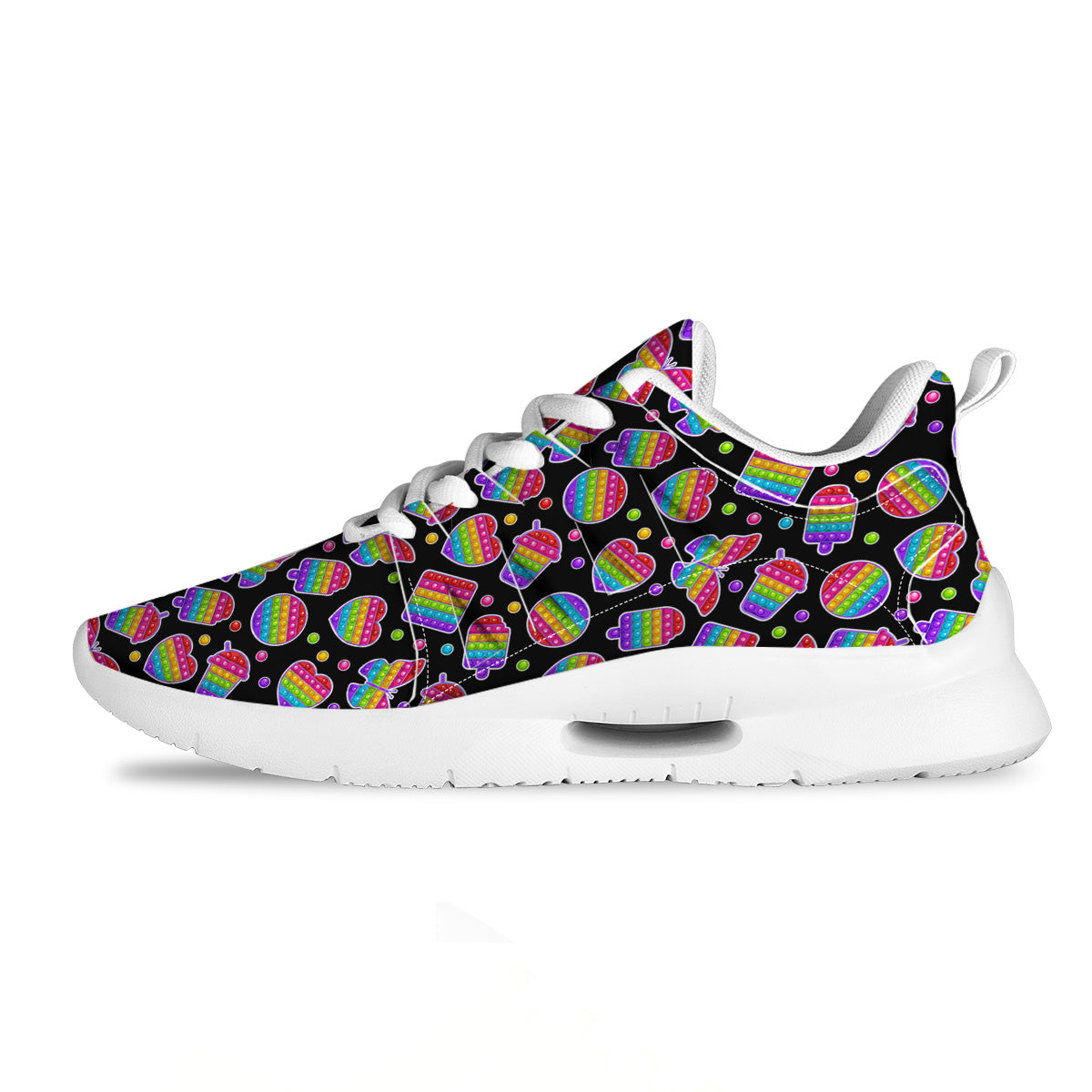 Silicone Bubbles Pop it Colorful Print Pattern Tennis Shoes-grizzshop
