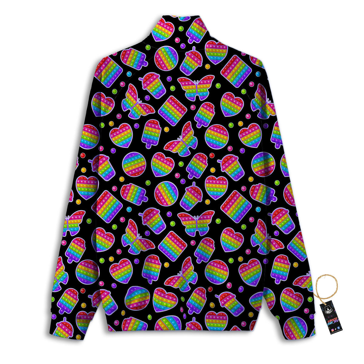Silicone Bubbles Pop it Colorful Print Pattern Track Jacket-grizzshop