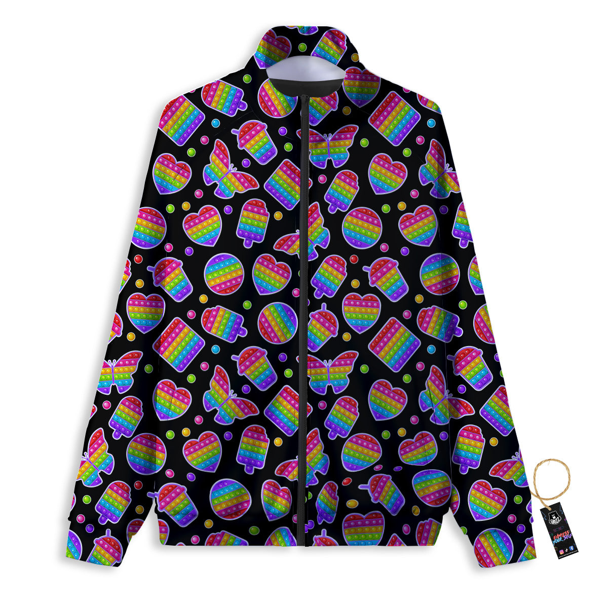 Silicone Bubbles Pop it Colorful Print Pattern Track Jacket-grizzshop