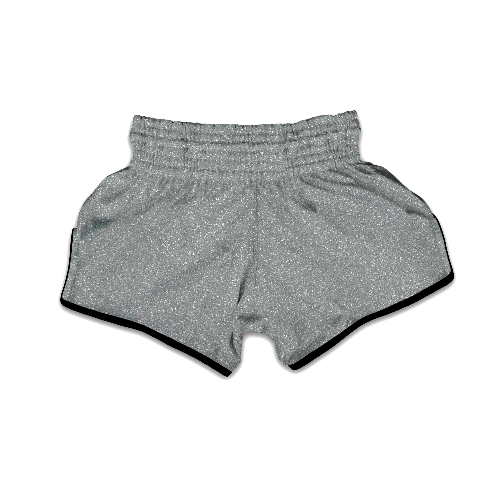 Silver Glitter Artwork Print Muay Thai Boxing Shorts-grizzshop