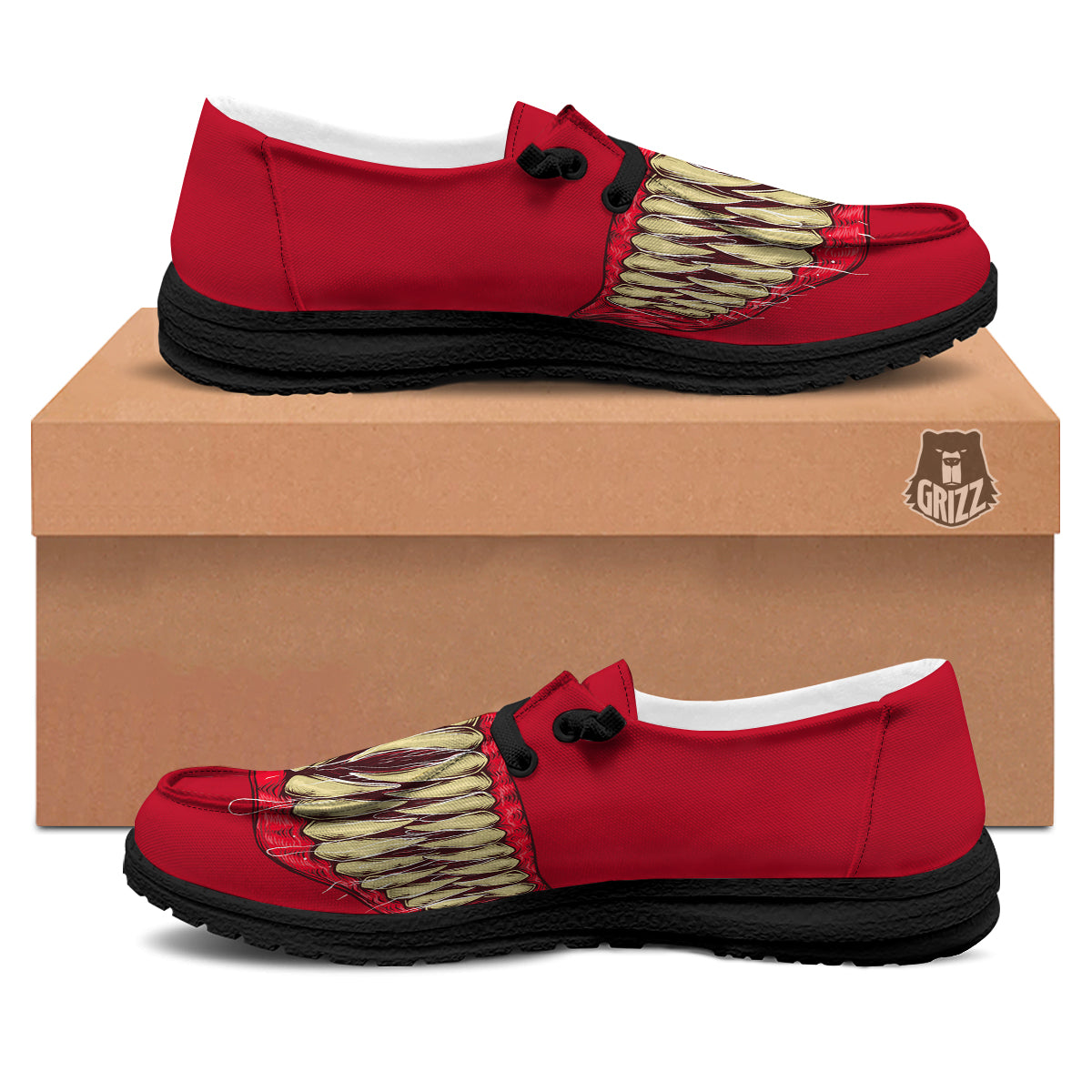 Sinister Smile Print Black Loafers-grizzshop